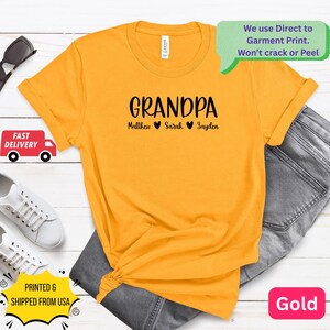 Personalized Grandpa Shirt | Custom Papa Shirt with Grandkids Names | Father&#39;s Day, Birthday, Christmas Gift for Grandpa, Dad, or Papa 51325