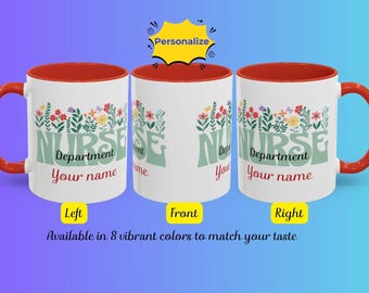 Custom Nurse Mug, Personalized Nurse Coffee Mug, Custom RN Gifts, Nurse Gifts, LPN Cup, nurse appreciation Mug, nurse thank you gift,