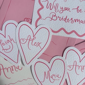 Cartões de proposta de madrinha, madrinha de casamento, você será minha madrinha, desenhado à mão, rosa