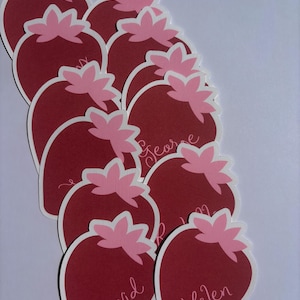 Strawberry Place Card, Summer Party, Name Cards, Bridal Shower, Name place cards