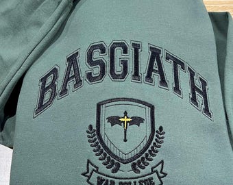 Basgiath War College Embroidered Sweatshirt – Dark Academia Crest Sweater