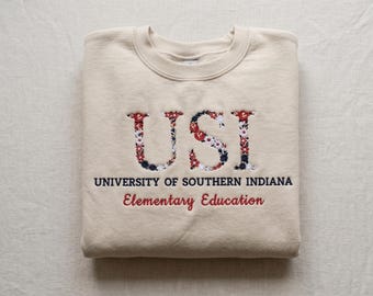 Custom College Floral Embroidered Hoodie, University Letter Back Design, Graduation Gift, Graduation Gift for Her, Greek Letter Crewneck