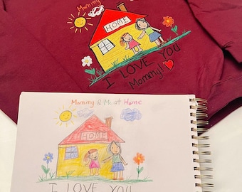 Custom Kids Drawing Embroidered Sweatshirt – Personalized Artwork Gift