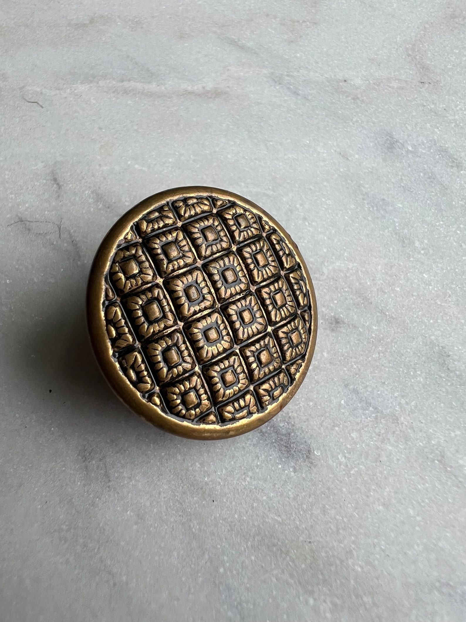 Large Vintage Brass Button - Etsy