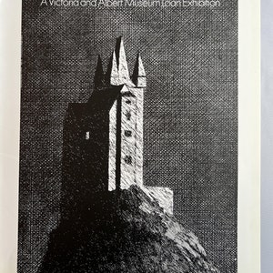 Vintage David Hockney-tryck 1960-talets spökslottetsning, Grimms sagor, svartvit gråskalakonst, V&A Museum-affisch litografi 10 x 14