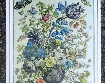 Petite impression d'art vintage MAY FLOWERS, fleurs du mois de naissance, Winterthur, inspiration murale de la galerie familiale, cadeau spécial d'anniversaire de mariage, 7,75 x 10