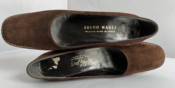 Vintage Women's Bruno Magli Brown Suede Pumps, Ro… - image 7