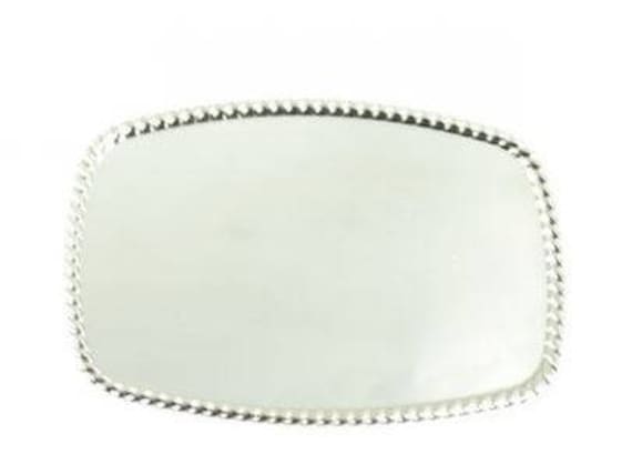 Oval Plain Metal Belt Buckle with Rope edge design