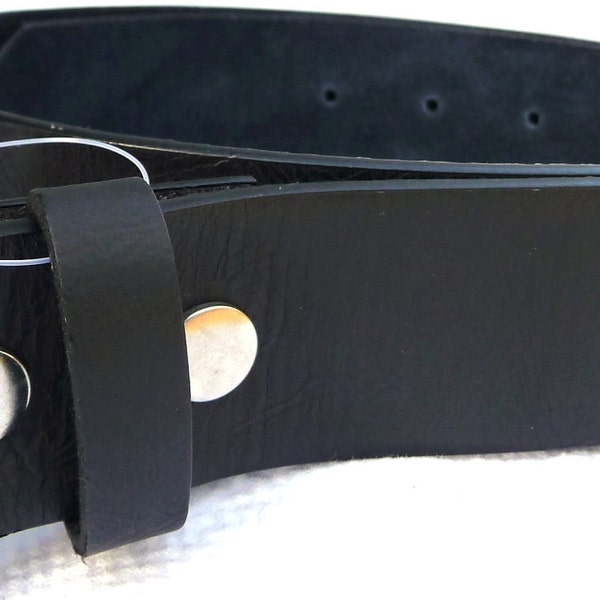 Beautiful Black Leather Belt Strap - Snap On Belt - Mens Belt- Womens Belt- Removable Belt - 1.5" - size 36 37 38 41 42 43 inch- BEST SELLER