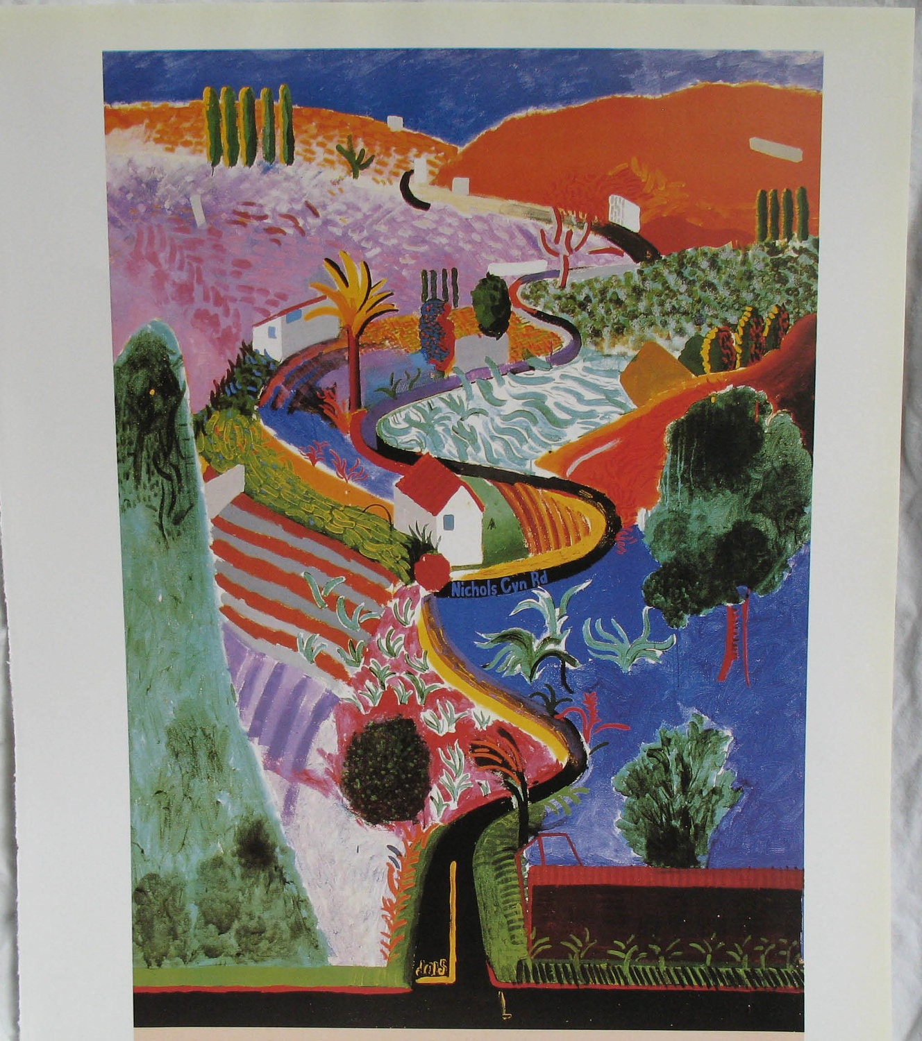 1968 Richard Joseph-Sunglow キネティックアート Vintage Hockney Print Nichols Canyon Road Hollywood Hills, 1980s