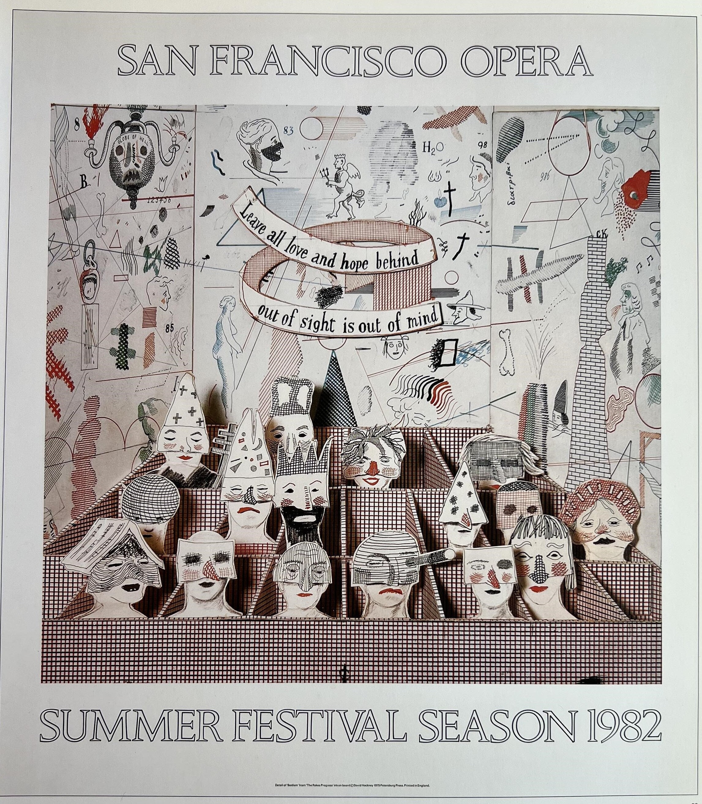 Vintage Hockney San Francisco Opera, Stravsinky Rakes Progress