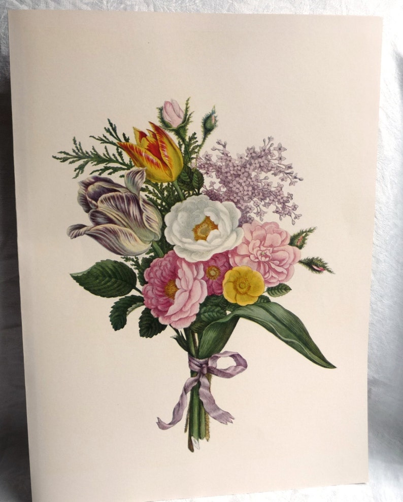 1800s BOUQUET OF FLOWERS Art Print John Henry Hopkins Floral Etsy