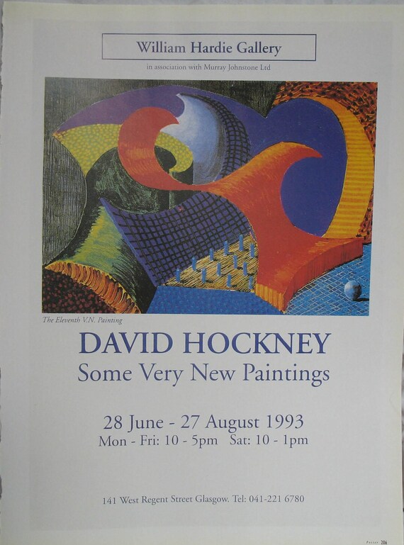 レア　David Hockney ポスター DAVID HOCKNEY RARE 1979 LITHOGRAPH PRINT FRAMED LARGE EXHBT