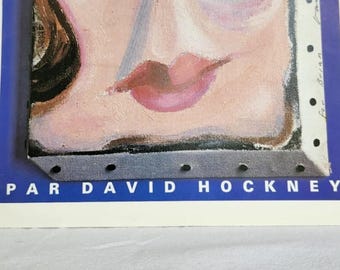 Vintage David Hockney Print VOGUE PARIS Cover Art, Abstract Cubism