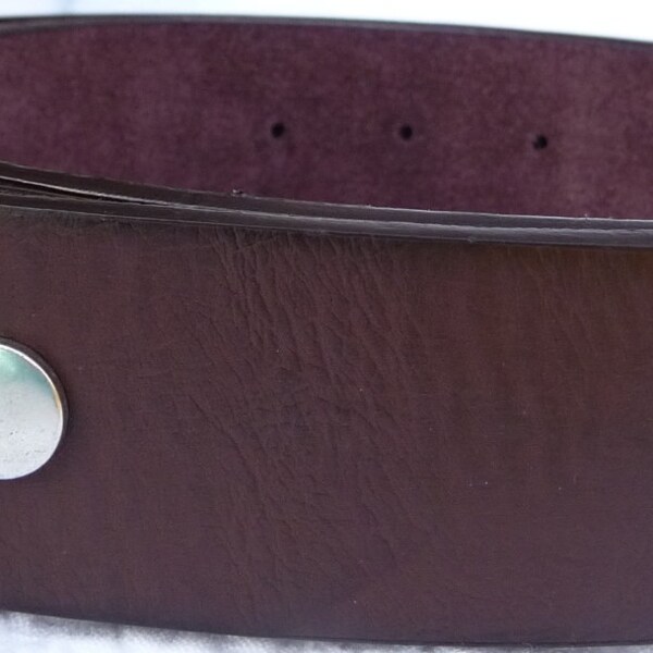 Beautiful Brown Leather Belt Strap- Mens Womens- Snap On Belt - Removable Belt- 1.5" width - XL 40 41 42 inch- Top Seller- More Styles Avail