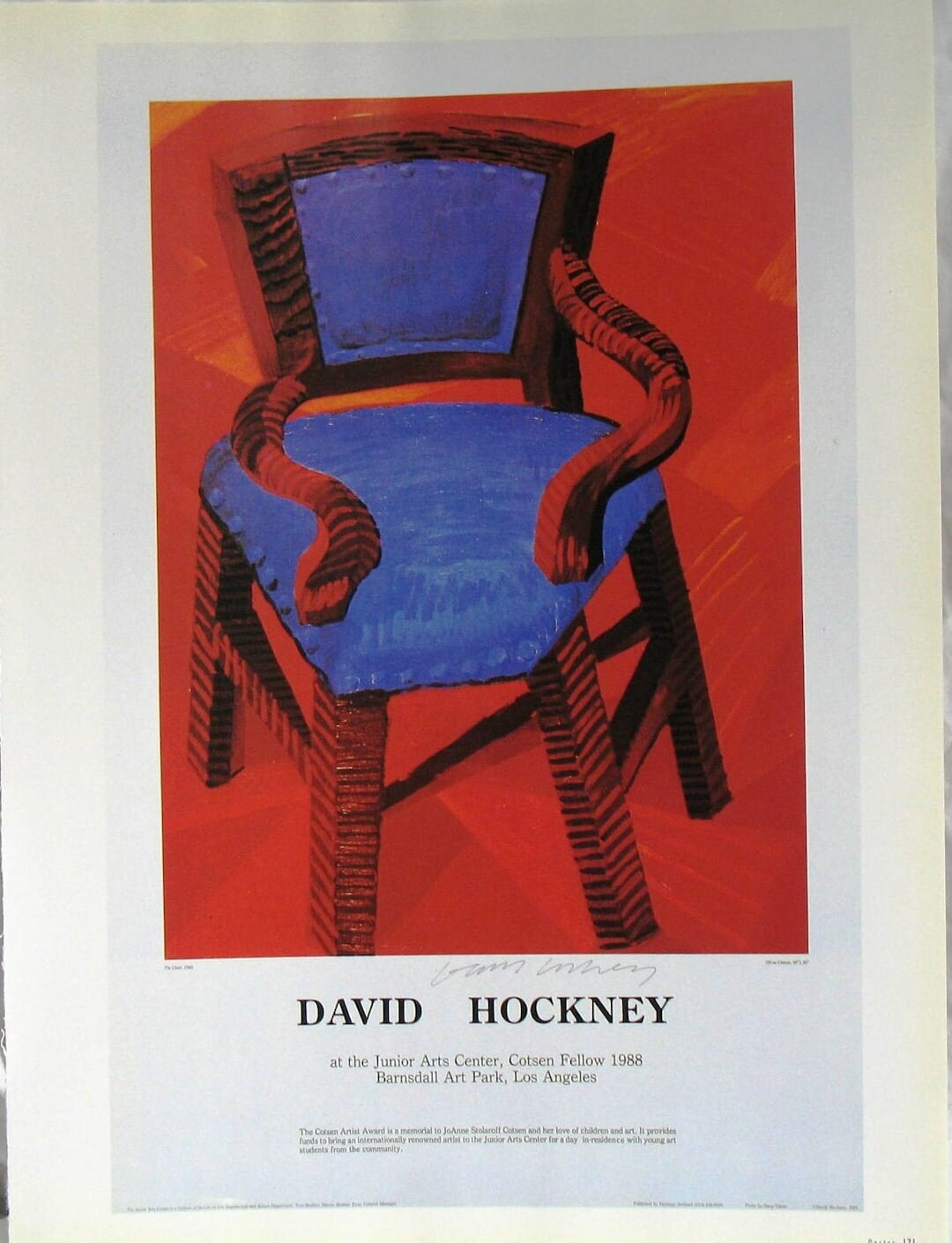デイヴィッド・ホックニー (ビンテージ・ポスター) デイヴィッド・ホックニー ヴィンテージ アート展ポスター 中古