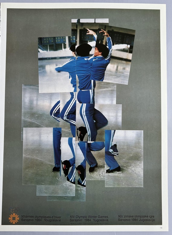 Vintage Lithograph David Hockney Poster XIV Winter Olympic