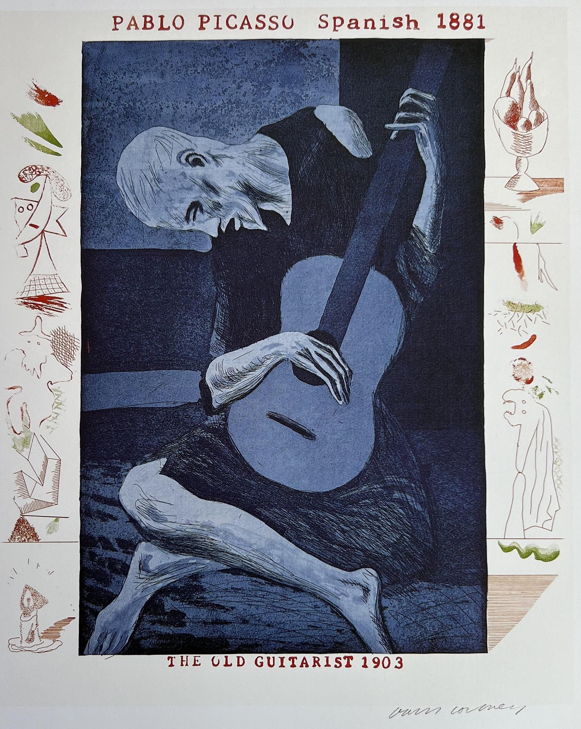 Picasso blue guitar - Etsy 日本
