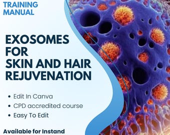 Exosomes Skin and Hair training Manual, Full detailed SOP, cpd ready for aesthetic training academies