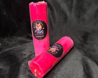 Pink UV Reactive Paraffin Dripping Pillar Wax Play Candle