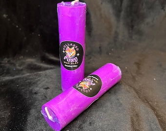 Purple UV Reactive Soy Pouring Pillar Wax Play Candle