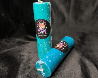 Teal UV Reactive Paraffin Dripping Pillar Wax Play Candle