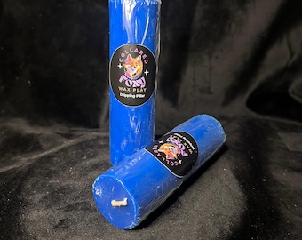 Blue UV Reactive Paraffin Dripping Pillar Wax Play Candle