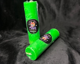 Green UV Reactive Paraffin Dripping Pillar Wax Play Candle