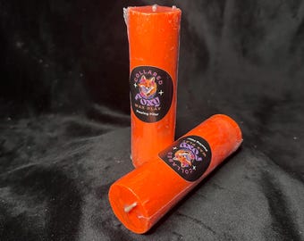 Orange UV Reactive Soy Pouring Pillar Wax Play Candle