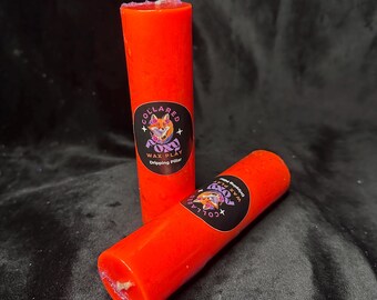 Orange UV Reactive Paraffin Dripping Pillar Wax Play Candle