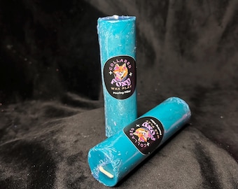 Teal UV Reactive Soy Pouring Pillar Wax Play Candles