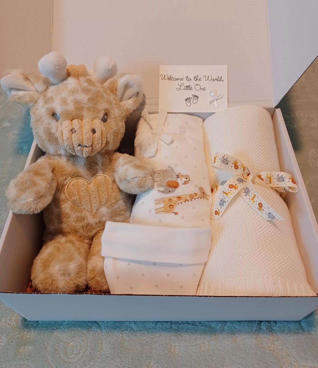 Welcome Little One, New Baby Gift Box, Baby Shower Gift, Baby Bodysuits ...