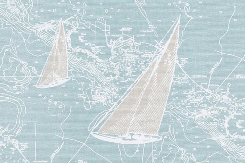 SAILBOAT NAUTICAL LINENS Table Runner, Napkins, Placemats, aqua Blue, white Nautical, Beach, Wedding Gift, Moms image 3