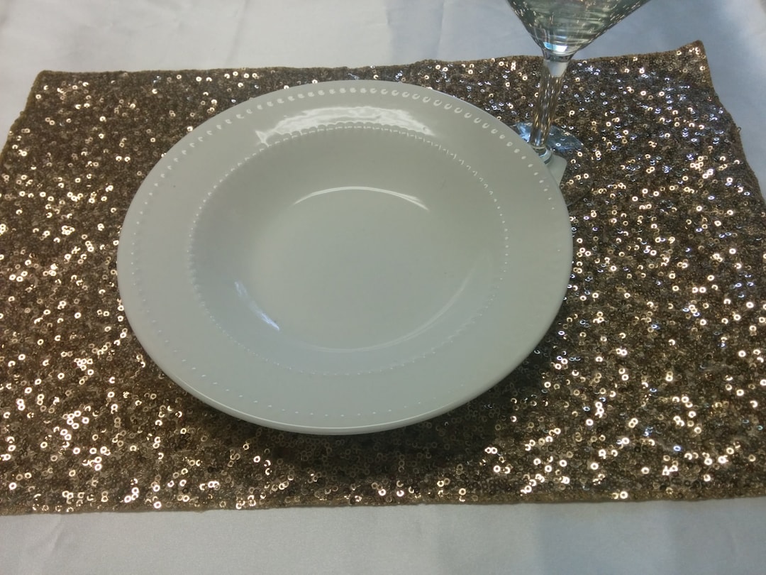 SEQUIN PLACEMATS COLORS Rounds Placemats Colors Sequin Etsy