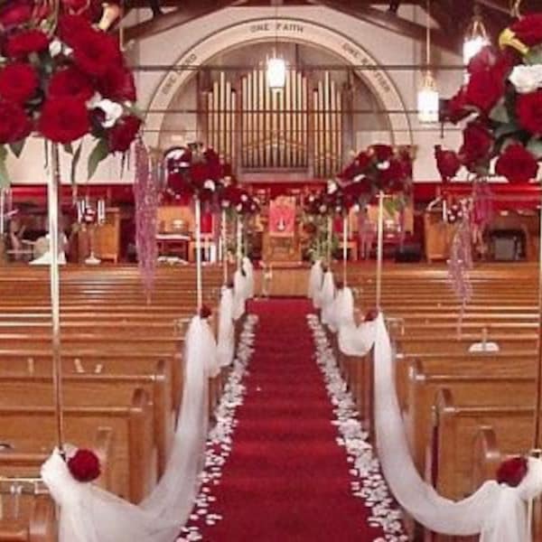 Red Aisle Runner, Solid Red, Poly-Cotton, 30 feet long, Wedding, Bridal, ready to ship