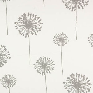 TABLE RUNNER DANDELIONS Gray flower dandelions on white, grey wedding, bridal linen image 2