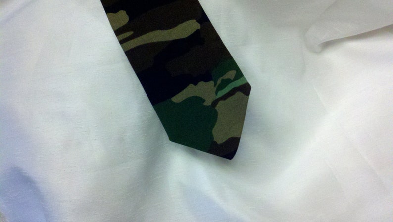 CAMO NECKTIE or Pocket Square SIZES Camouflage Necktie Men's, Boys, Big tall, Toddler Tie Wedding Party army hunting 100% cotton image 2