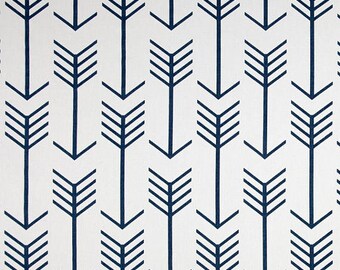 Blue ARROWS TABLE LINENS-  Table Runner, or Napkins, or Placemats,  White with blue arrows, Wedding Bridal Home Decor Linen