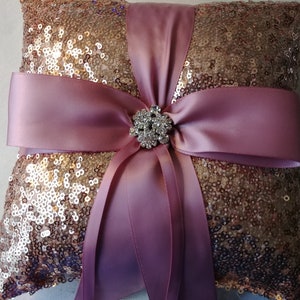 SEQUIN RING PILLOW- Basket- Colors - Flower Girl Basket -Ringbearer, Silver, Wedding, Bridal, Sequin, Ribbon Choice, Bling, Bow,  Bridal
