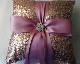 SEQUIN RING PILLOW- Basket- Colors - Flower Girl Basket -Ringbearer, Silver, Wedding, Bridal, Sequin, Ribbon Choice, Bling, Bow,  Bridal