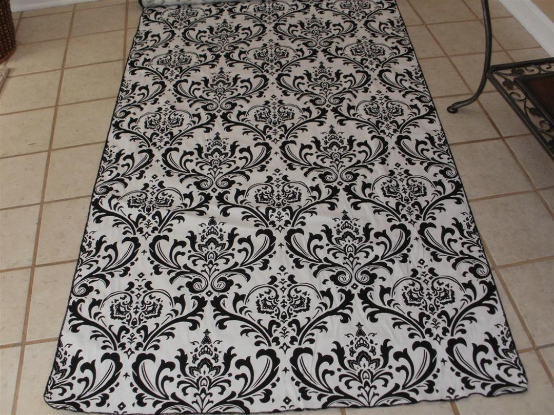 DAMASK AISLE RUNNER Closeout Sale Traditional Black and White, Wedding