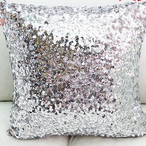 SEQUIN PILLOW Covers, COLORS, Pillowcases, Gold, Silver, Colors, Square, lumbar pillow European sham Bedding, Wedding image 4