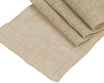 BURLAP TABLE RUNNERS -  Rustic Decor, Three colors--Natural, Ivory,  Black, 12" Wide, Choose color and length