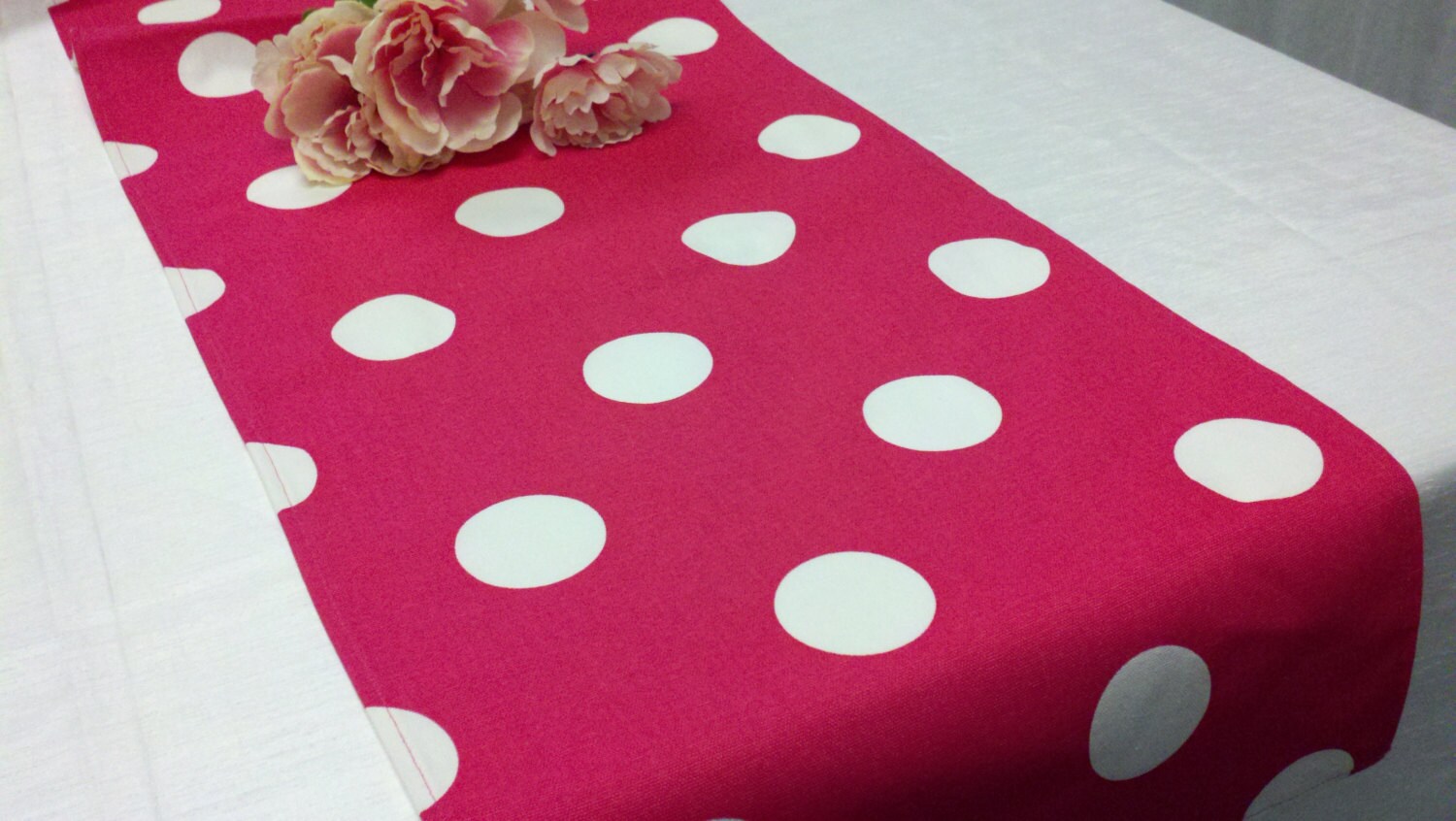 POLKA DOT RUNNER Large Dots 17/8 white Polka Dots Etsy