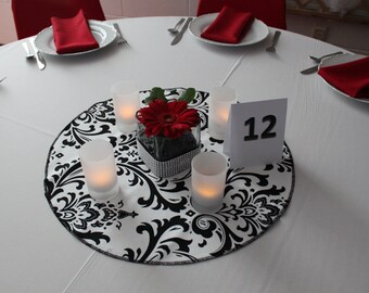 DAMASK TABLE ROUND  for Centerpieces, cotton damask table rounds,  Multiple Colors 15-24", Damask wedding table decor,  bridal center