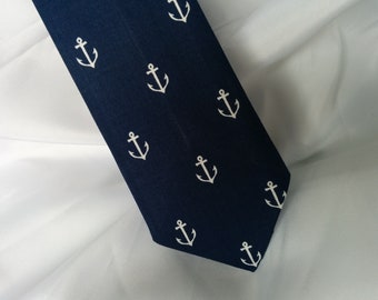 ANCHOR NECKTIES- BOWTIES-Pocket Squares - Youth, Men, Big and Tall, Navy blue, Nautical, Wedding, Groom Groomsmen ringbearer, cotton