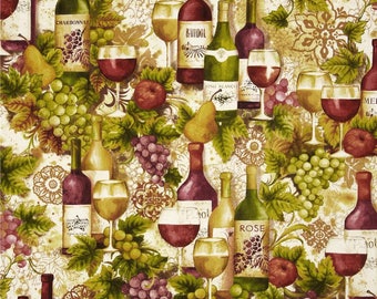 WINE LOVERS LINENS -Table Runner, Last ones, Wine bottles, Glasses, decor - wine gift
