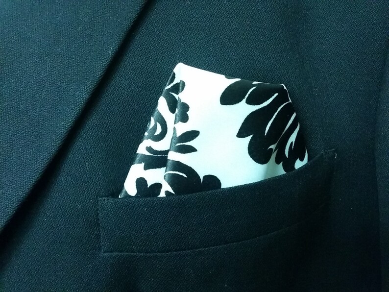 SATIN DAMASK HANKY Colors Pocket Square Tuxedo Black and Etsy
