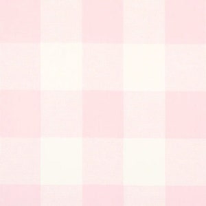 May include: A pink and white gingham pattern background.
