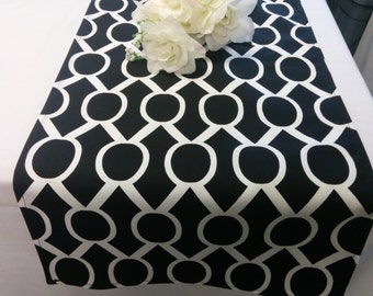 GEOMETRIC RUNNERS - COLORS- Table runner -Black, Grey, Navy Blue, Teal, Geometric Circles, sidney, Wedding Bridal Runner